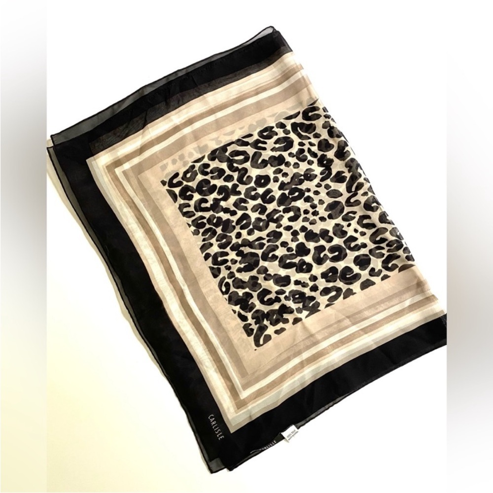 Carlisle Scarf 100% Silk Animal Print 60" × 20" - Picture 6 of 9